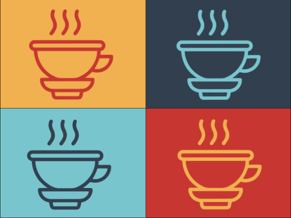 Bedroom Hot Coffee Cup Graphics and Logos