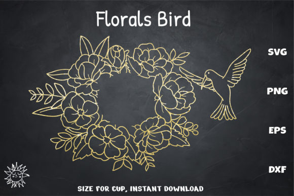 Bird Floral Wrap Venti Cold Cup 24 Oz Graphics