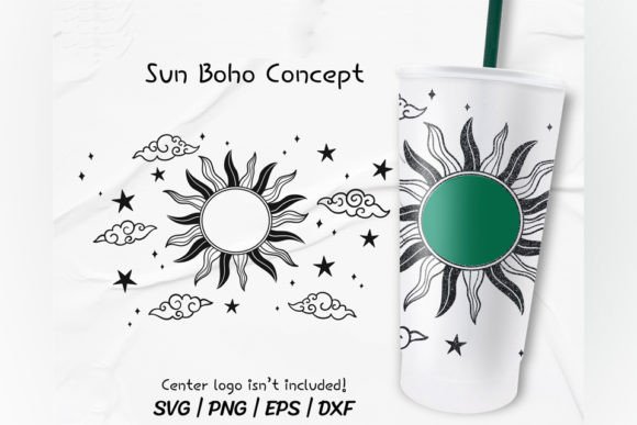 Boho Sun and Moon Venti Cold Cup 24 Oz: Graphics and Crafts