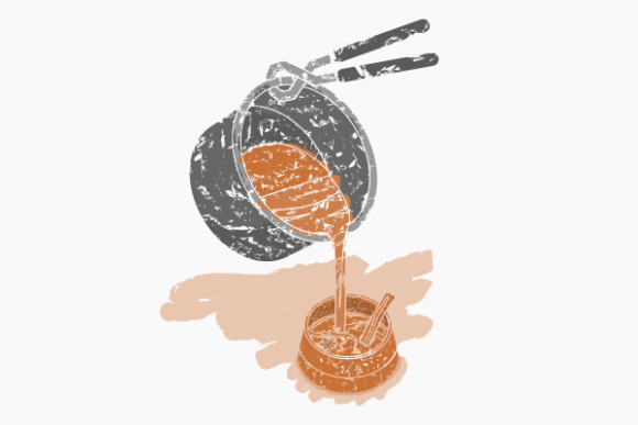 Brush Strokes Pouring Masala Chai to Cup: Graphics & Illustrations for Local Brands