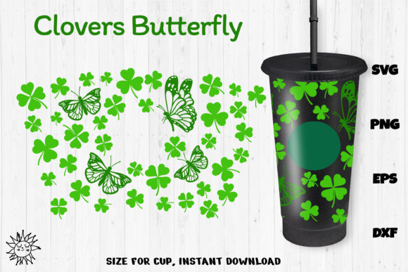 Butterfly Patrick Full Wrap Venti Cup: Graphics and Crafts