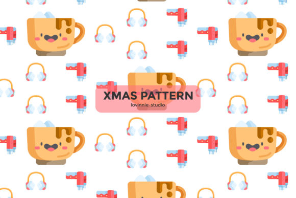 Christmas Pattern Cup Chocolate Hot Graphics