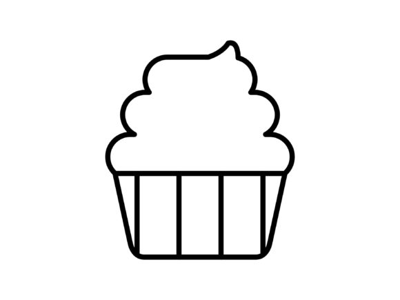 Cup Cake Line Icon Design: Graphics and Icons for Creative Projects