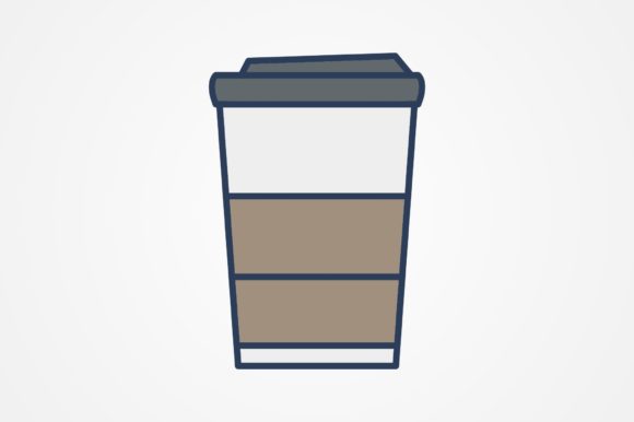 Cup of Coffee Line Filled Icon: Graphics and Icons for Content Creators