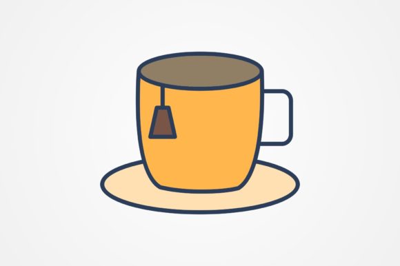 Cup of Tea Line Filled Icon: Graphics and Icons for Real Publishing