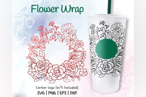 Daisy and Flowers Venti Cold Cup 24 Oz Graphics