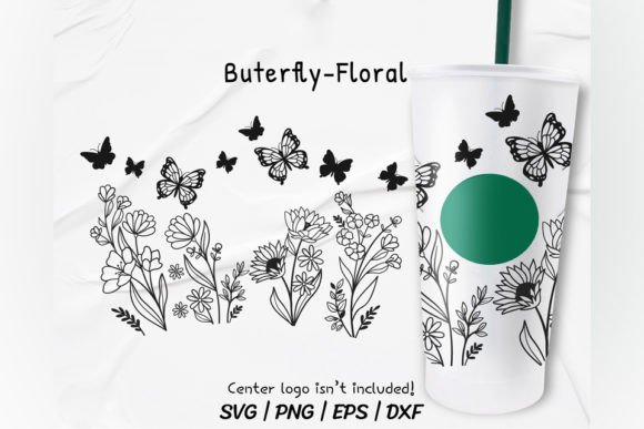 Dragonfly and Butterfly Floral Wrap SVG: Graphics for Crafts