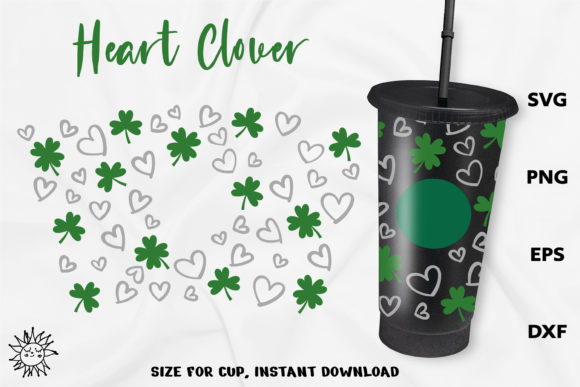 Heart Clover Leaf Wrap Venti Cold Cup: Graphics & Crafts