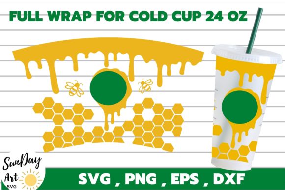 Honey Comb Cup Graphics for Tumbler Wraps