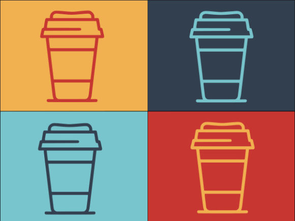 Hot Coffee Plastic Cup Graphics and Logos