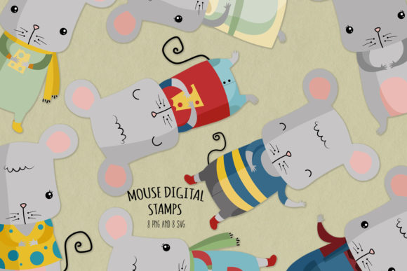 Mouse SVG Clipart Set of 8: Graphics & Illustrations for Real Publishing