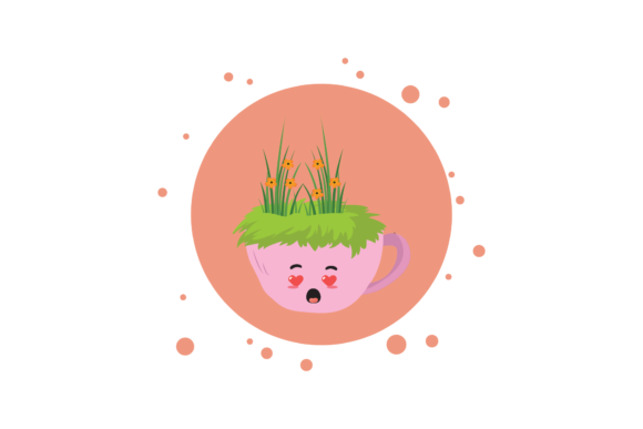 Spring Kawaii Cute Cup Circle Bubbles Graphics