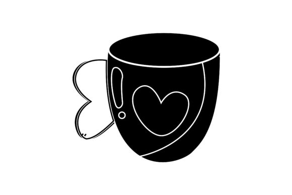 Valentine Icon Cute Cup Solid Design Graphics