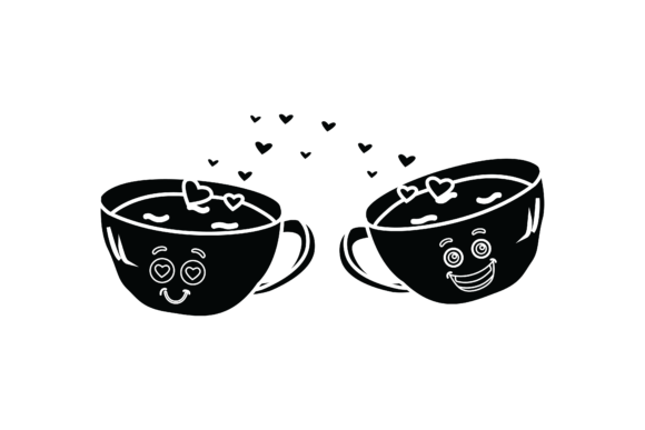 Valentine Kawaii Cute Cup Love Solid Graphics