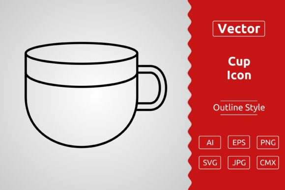 Vector Cup Outline Icon Design